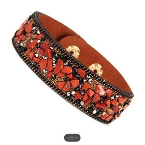 Coffee Gemstone Wrap Bracelet